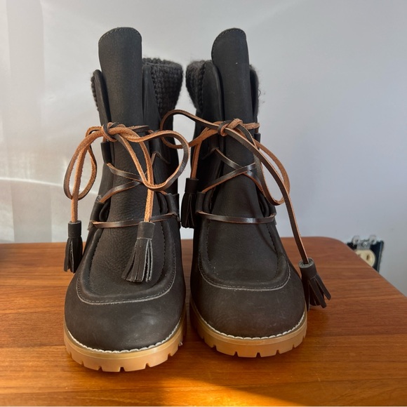 See By Chloe Block Heel Suede Leather Bootie Boots Black/Dark Grey Sz. 39 US 8.5 - Picture 3 of 12